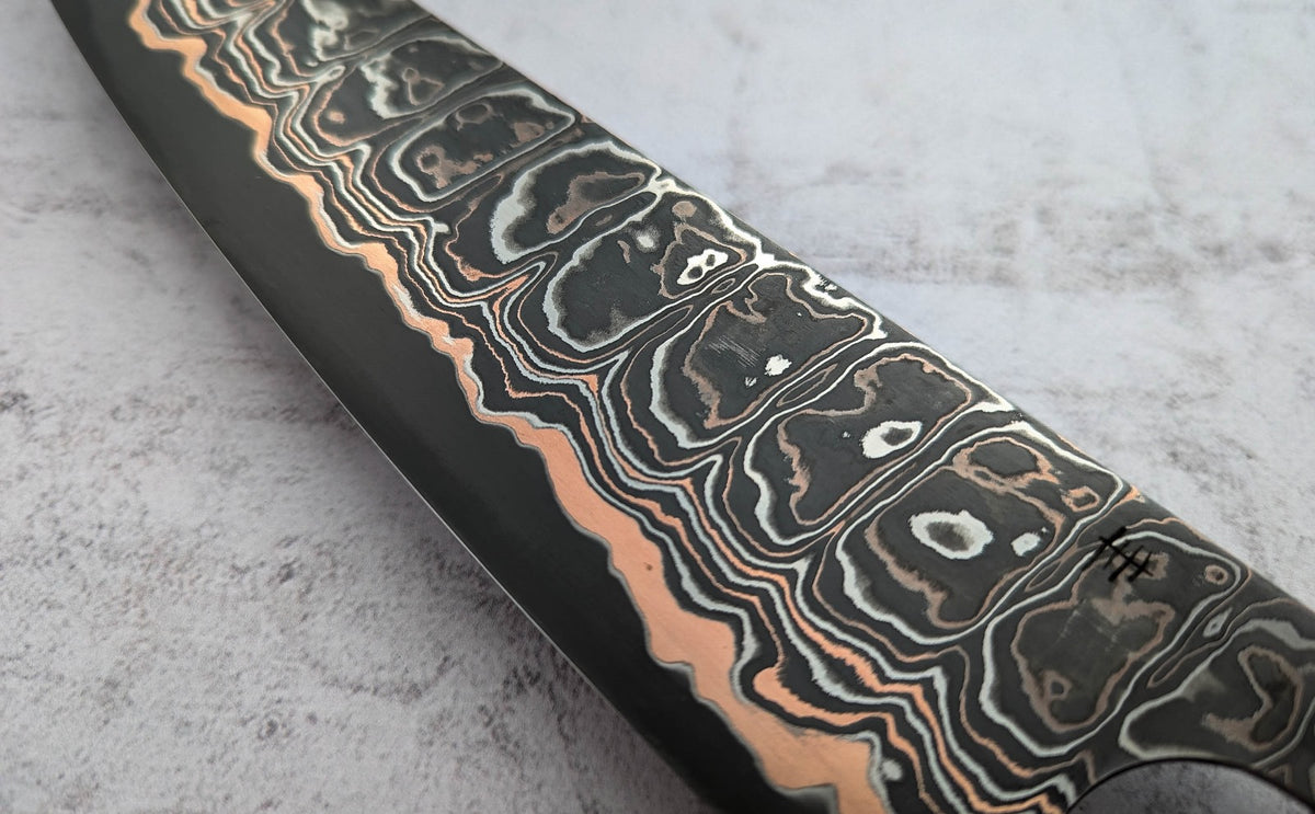 225mm Stainless Mokume Clad Gyuto