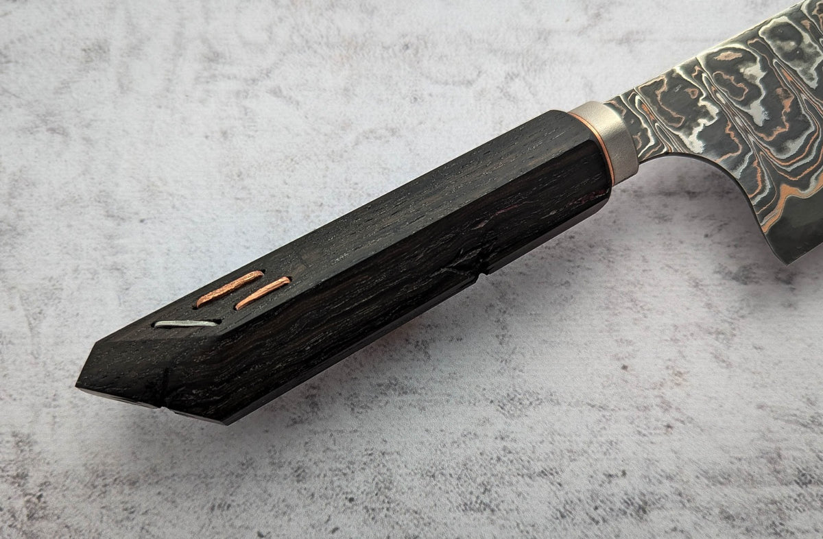 225mm Stainless Mokume Clad Gyuto