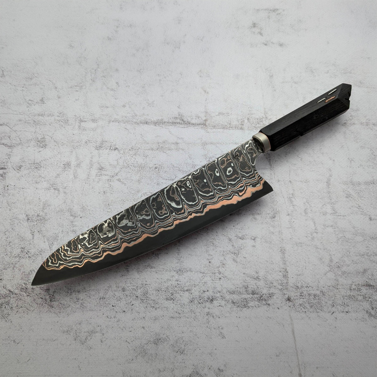 225mm Stainless Mokume Clad Gyuto